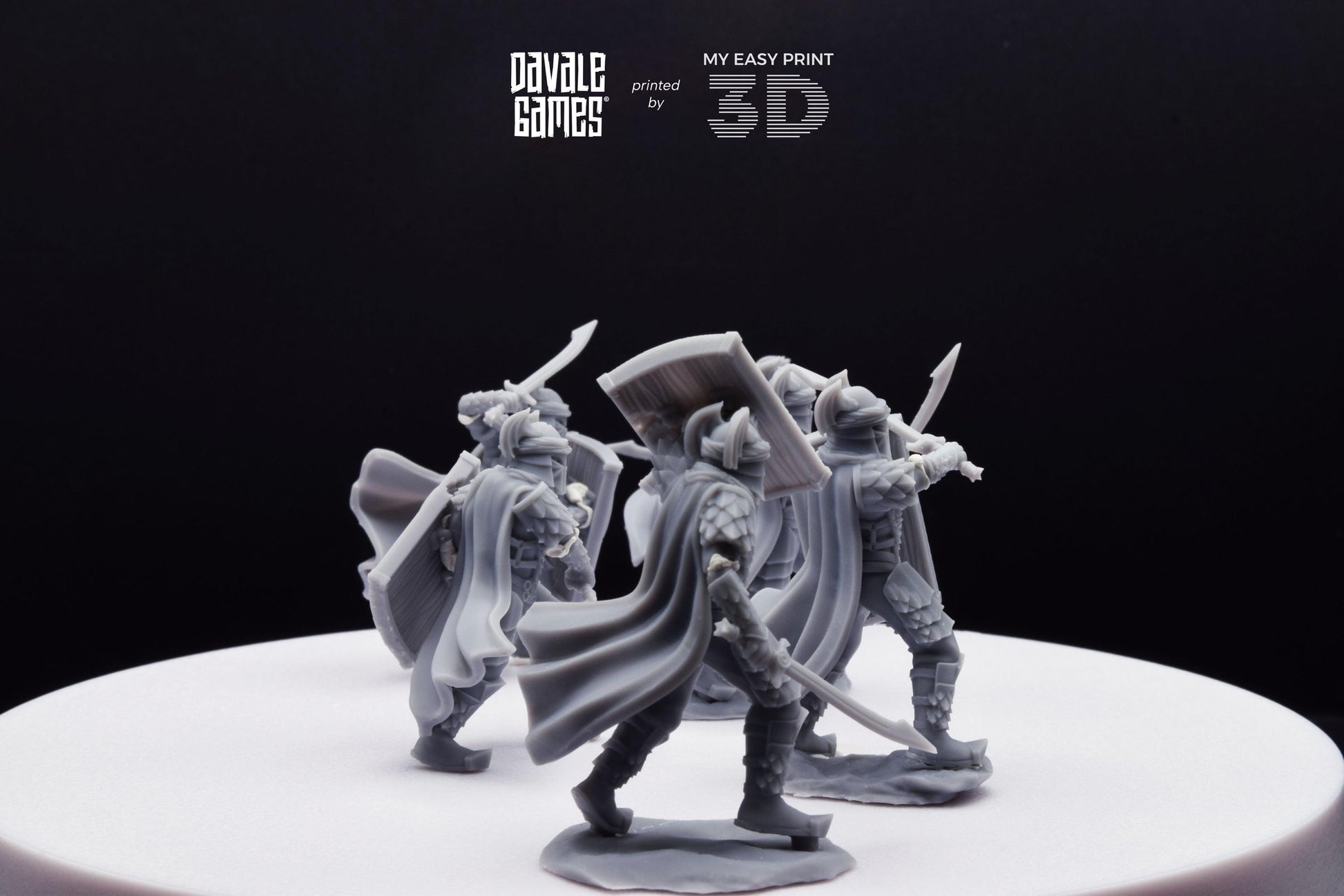 Dragon Army Elite with Sword and Shield - Davale Games - 3D Printed with high quality resin for LOTR/D&D games