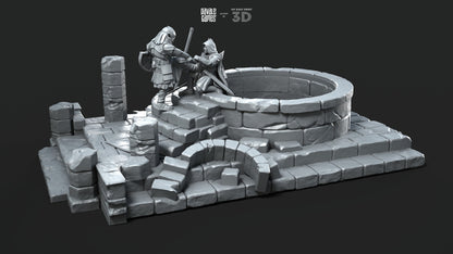 Grey Castle Scenery with Casualties [Ver.1 + Ver.2] - Davale Games - 3D Printed with high quality resin for LOTR/D&D games