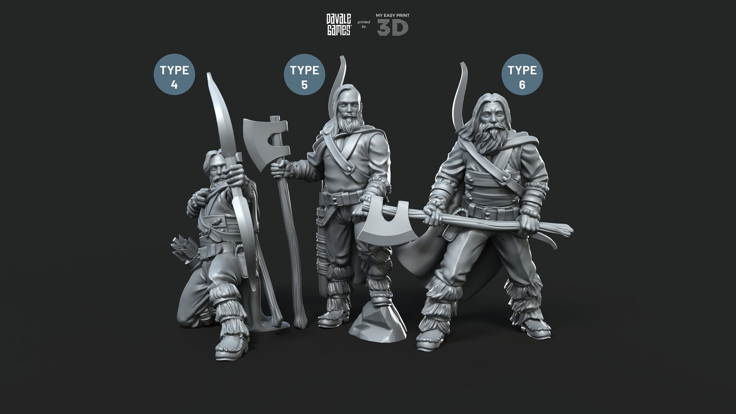 Bearmen on foot - Davale Games - 3D Printed with high quality resin for LOTR/D&D games