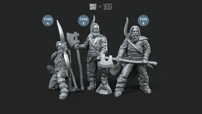 Bearmen on foot - Davale Games - 3D Printed with high quality resin for LOTR/D&D games