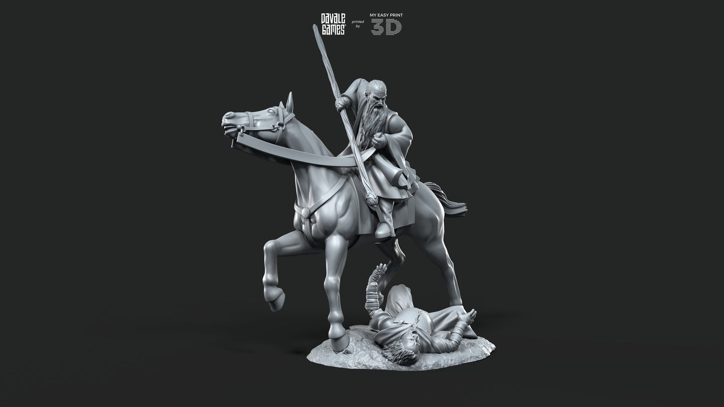 Blood-Handed Mage - Foot and Mounted - Davale Games - 3D Printed with high quality resin for LOTR/D&D games