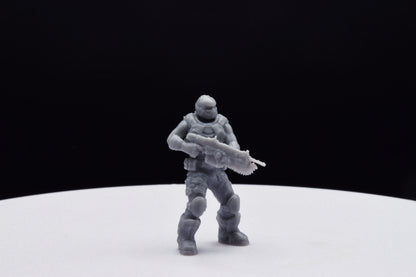 Gears Of War COG Soldier Summer Male Old Miniature - TheSTLSmith - 3D Printed with high quality resin for Skirmish/D&D games