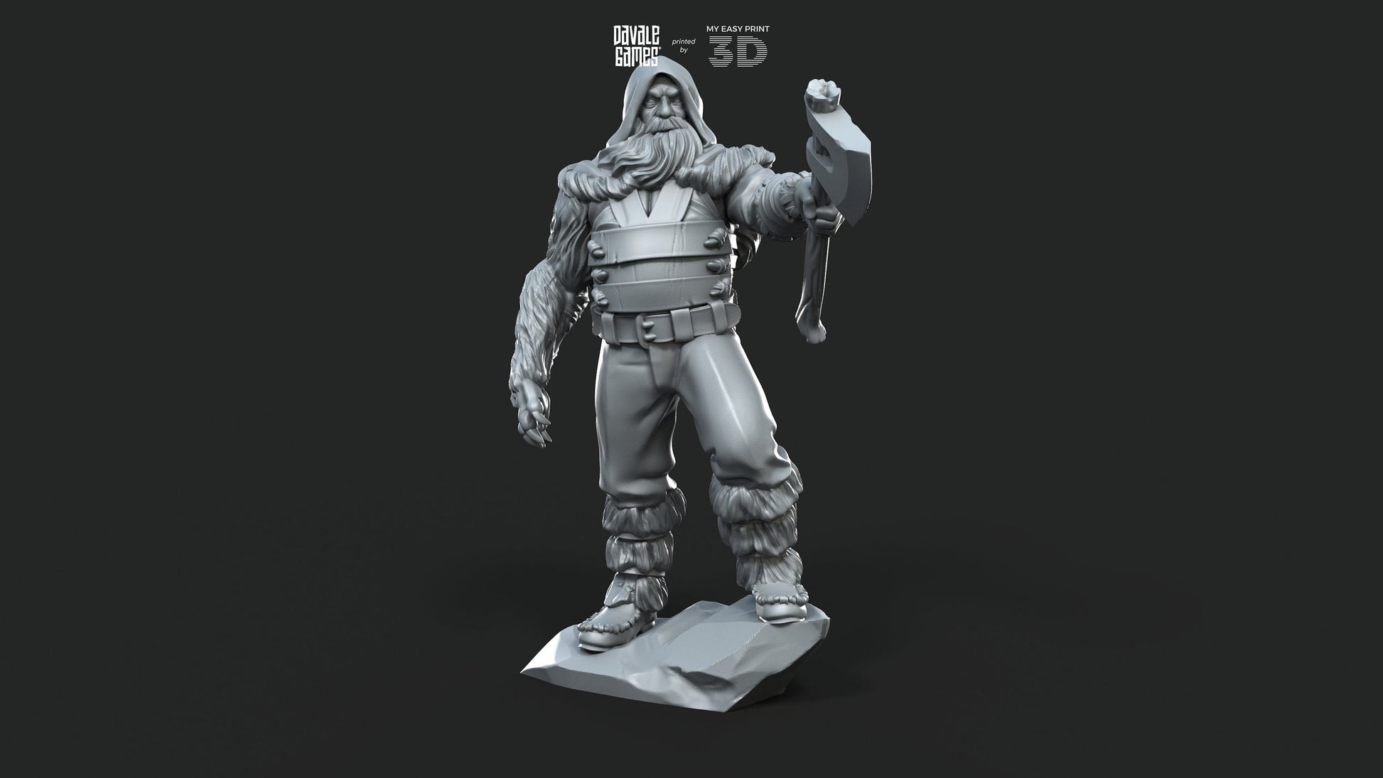 Grudder The Bearman - Davale Games - 3D Printed with high quality resin for LOTR/D&D games