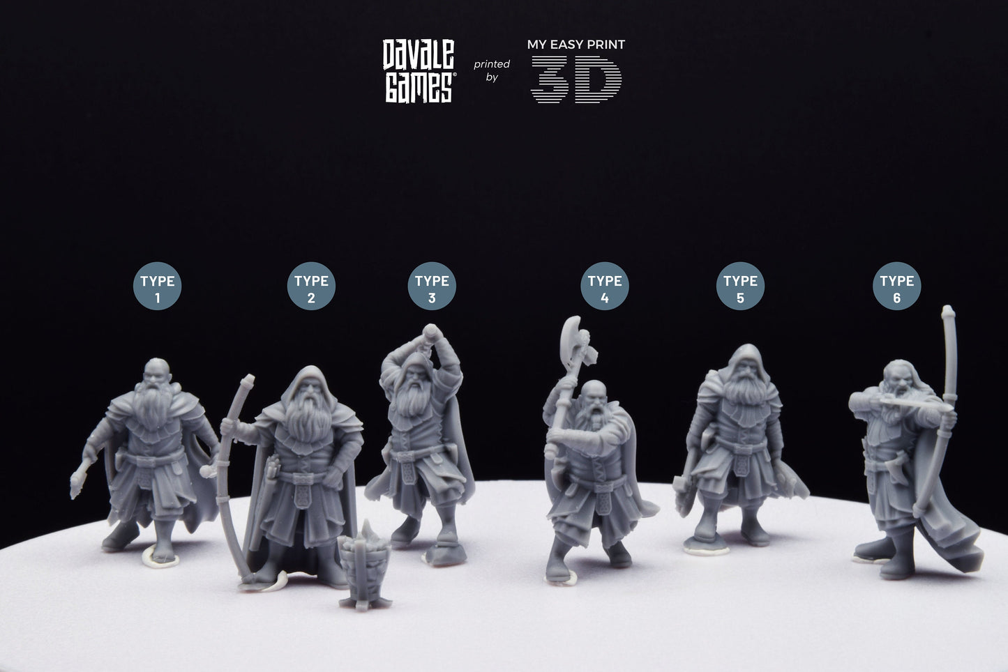 Kalak Dwarf Explorer - Davale Games - 3D Printed with high quality resin for LOTR/D&D games