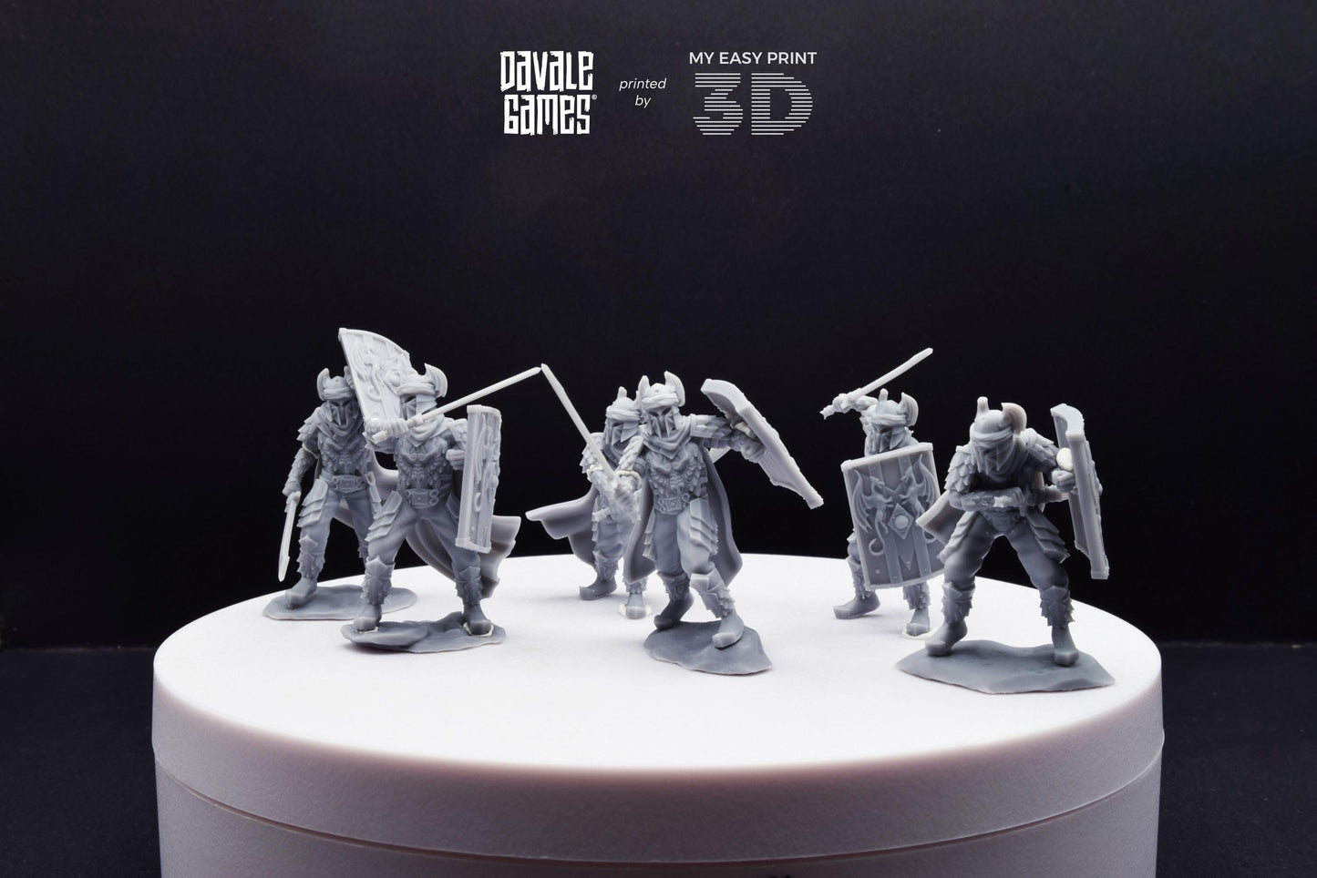Dragon Army Elite with Sword and Shield - Davale Games - 3D Printed with high quality resin for LOTR/D&D games