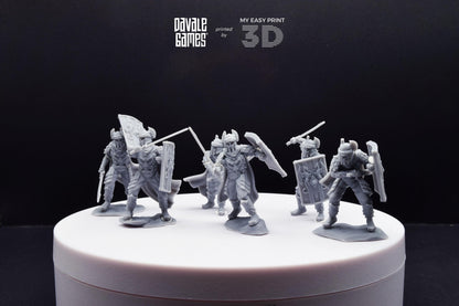 Dragon Army Elite with Sword and Shield - Davale Games - 3D Printed with high quality resin for LOTR/D&D games