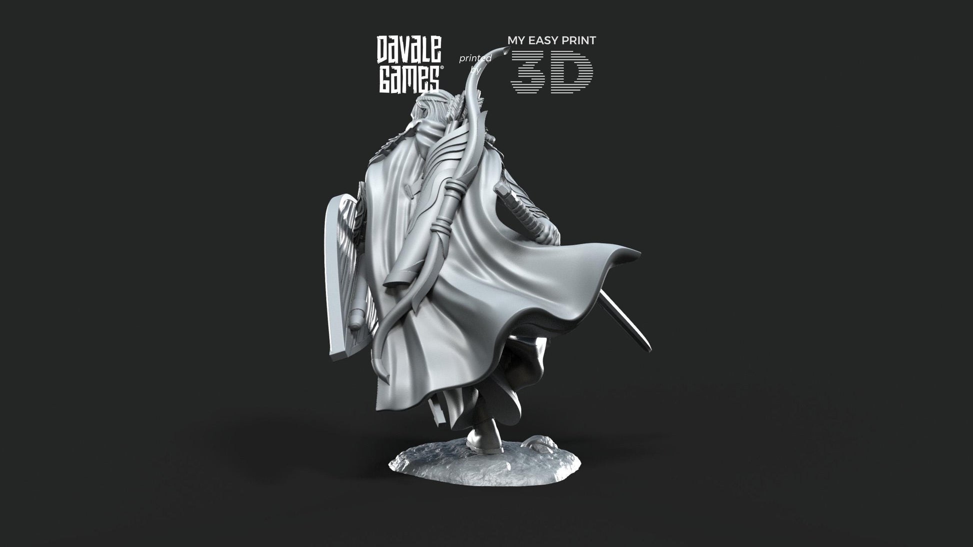 Captain of Galanthir with Bow - Foot - Davale Games - 3D Printed with high quality resin for LOTR/D&D games