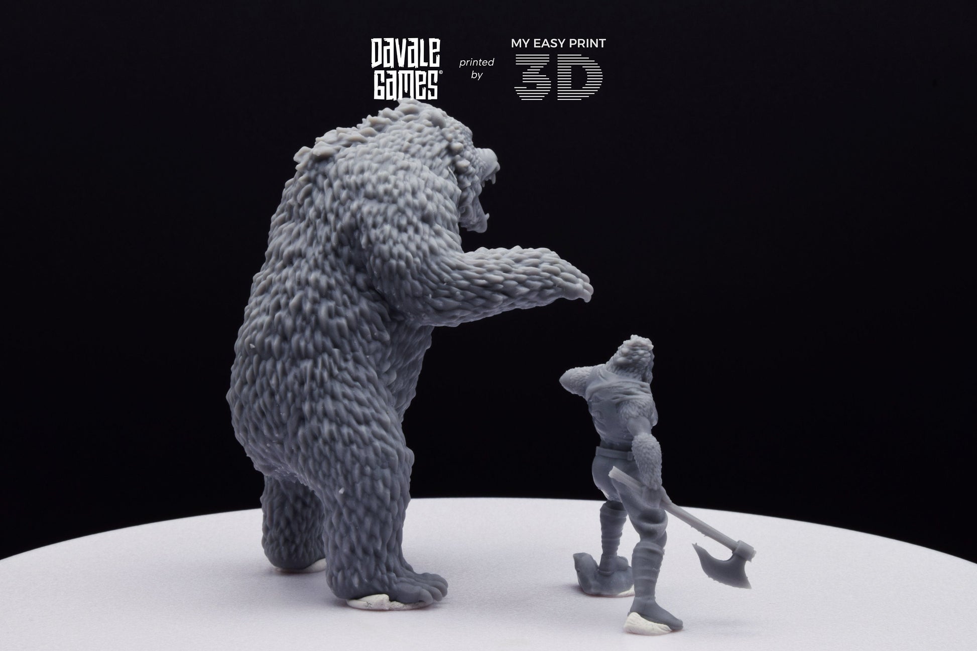 Bear and Human Form - Davale Games - 3D Printed with high quality resin for LOTR/D&D games