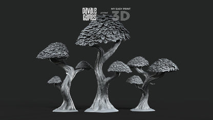 Elven Trees - Davale Games - 3D Printed with high quality resin for LOTR/D&D games