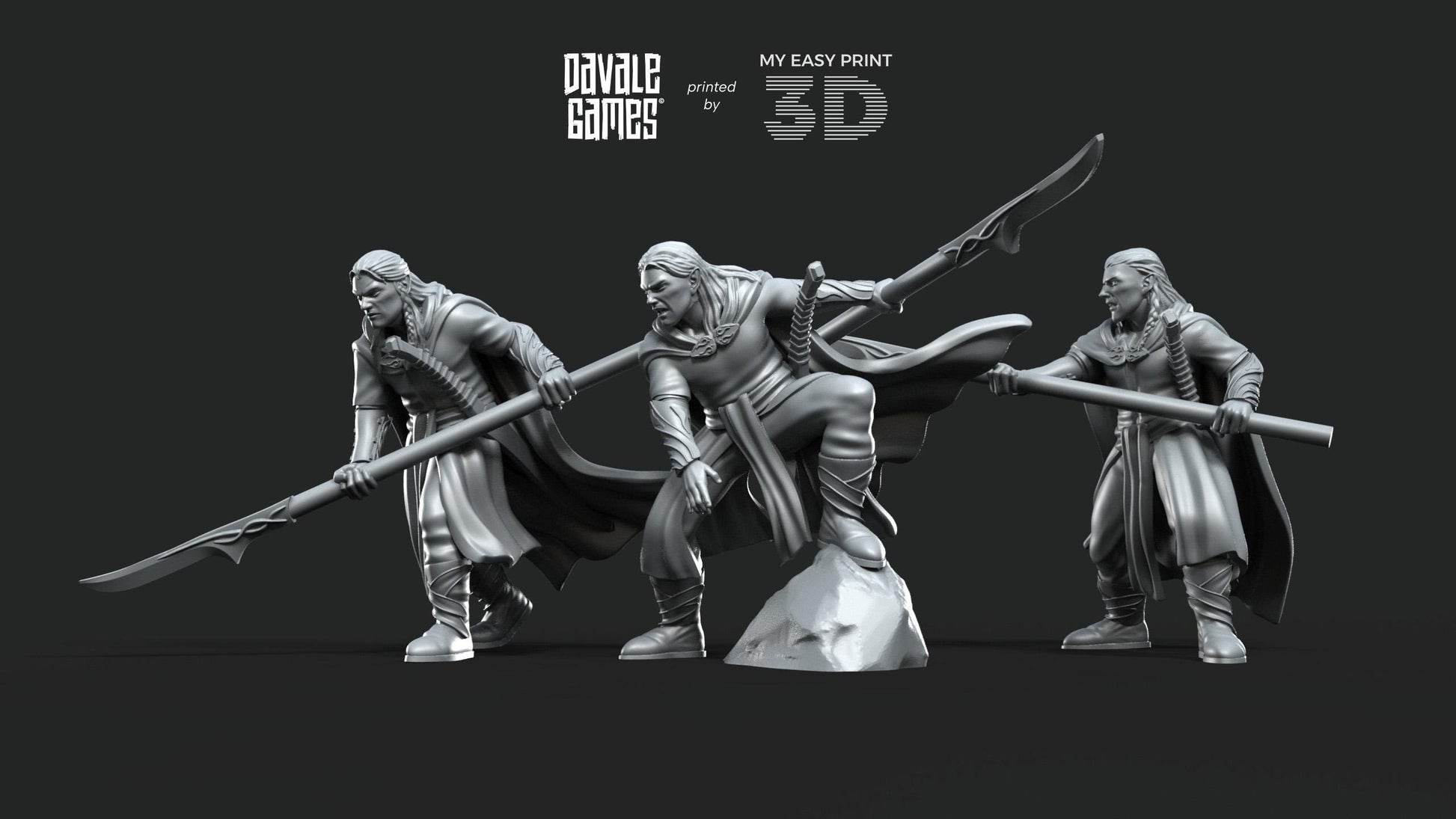 Forest Guardians Spearmen - Galanthir Elves - Davale Games - 3D Printed with high quality resin for LOTR/D&D games