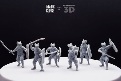 Dragon Army Regular Warrior with Sword and Shield - Davale Games - 3D Printed with high quality resin for LOTR/D&D games