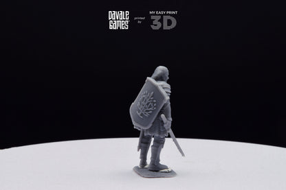 Veteran Grey Castle Captain [Ver. 1] - Davale Games - 3D Printed with high quality resin for LOTR/D&D games