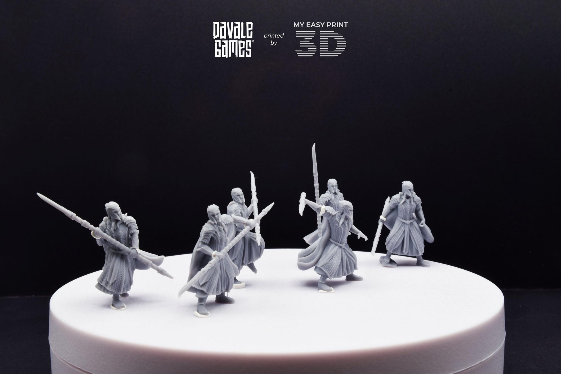 Armoured Wood Elf with Spear - Davale Games - 3D Printed with high quality resin for LOTR/D&D games