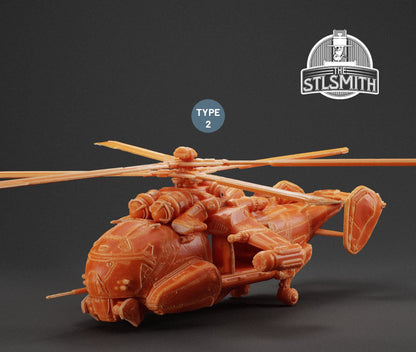 Gears Of War COG Kingraven Helicopter Ot Miniature - TheSTLSmith - 3D Printed with high quality resin for Skirmish/D&D games