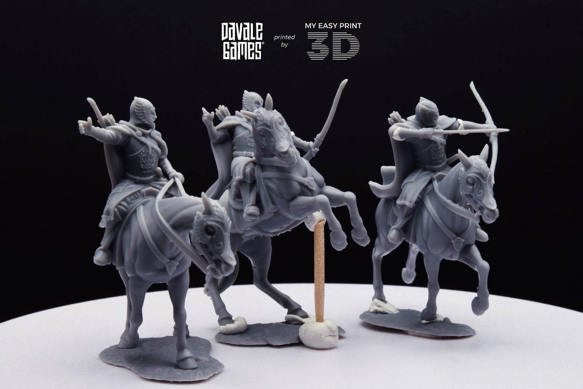Grey Castle Court Guards - Mounted - Davale Games - 3D Printed with high quality resin for LOTR/D&D games