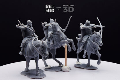 Grey Castle Court Guards - Mounted - Davale Games - 3D Printed with high quality resin for LOTR/D&D games