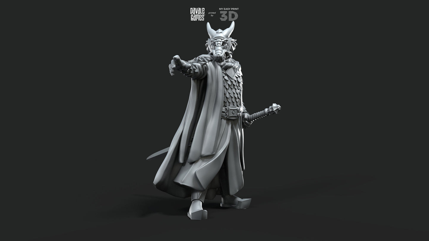 Dragon Army Dark Mage - Davale Games - 3D Printed with high quality resin for LOTR/D&D games