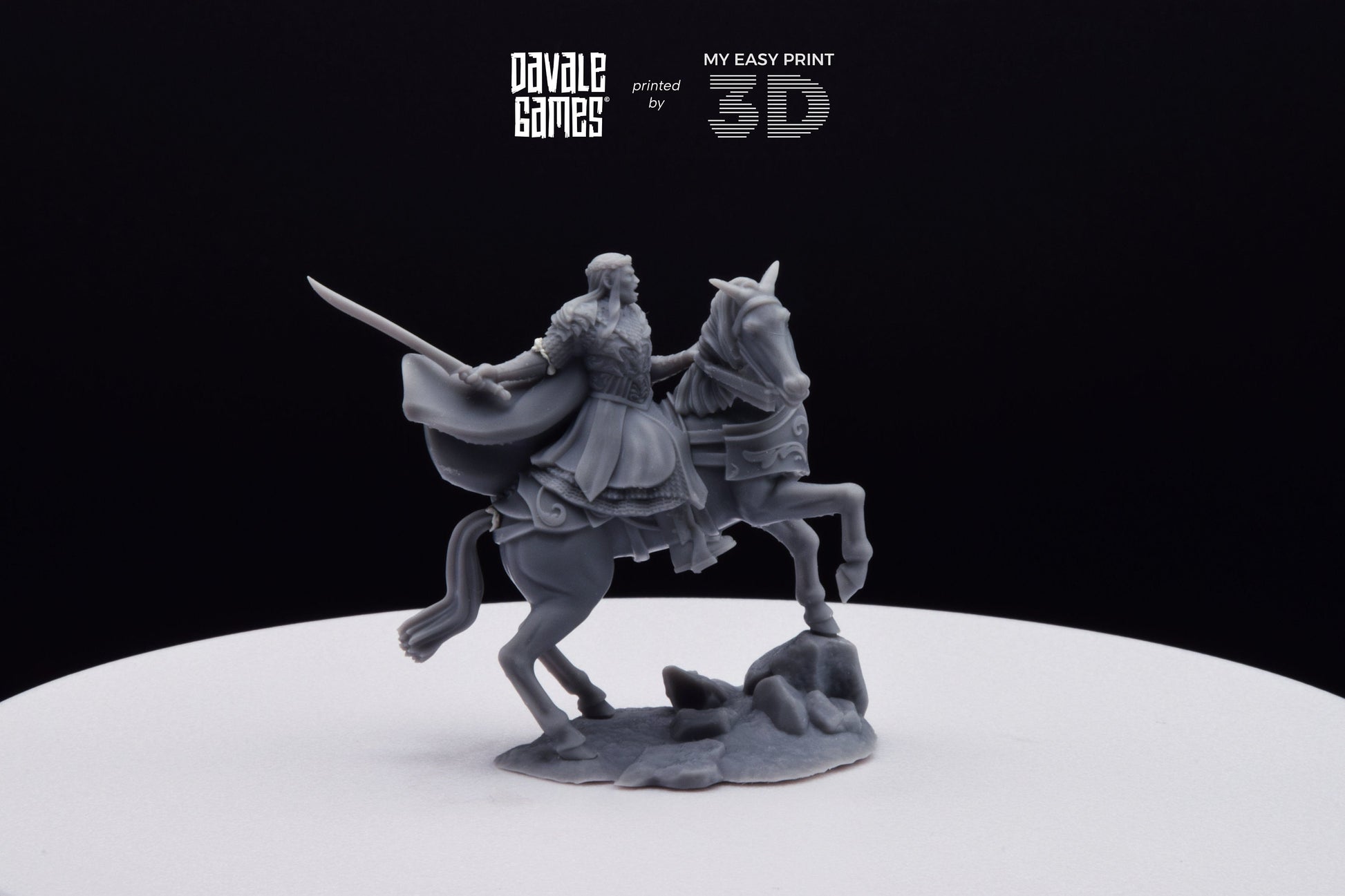 King of the Forest Elves on Horse - Davale Games - 3D Printed with high quality resin for LOTR/D&D games