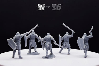 Blood-Handed Orcs with Shield and Sword - Davale Games - 3D Printed with high quality resin for LOTR/D&D games