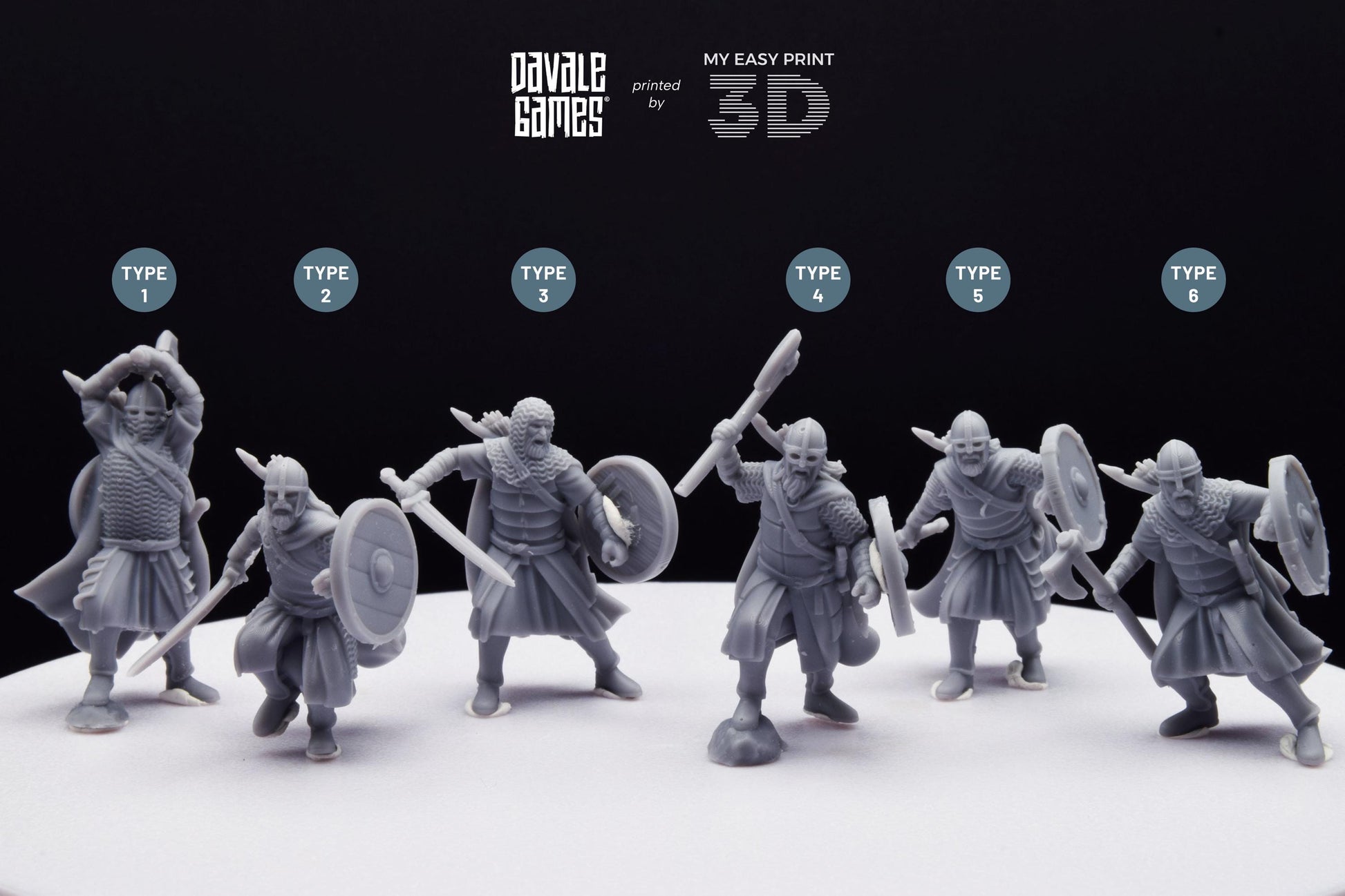 West Humans Warriors - Davale Games - 3D Printed with high quality resin for LOTR/D&D games
