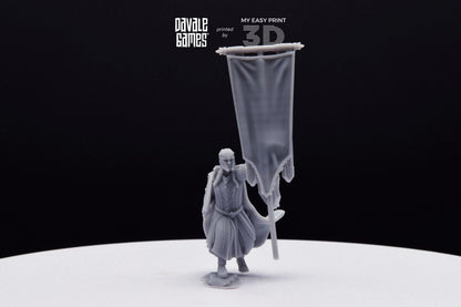 Armoured Wood Elf on Foot Banner 1 - Davale Games - 3D Printed with high quality resin for LOTR/D&D games