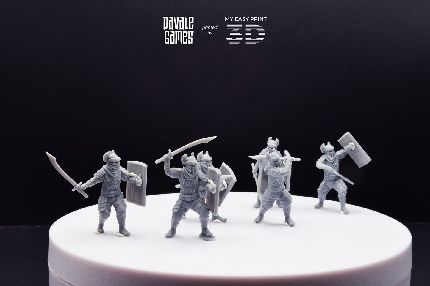 Dragon Army Regular Warrior with Sword and Shield - Davale Games - 3D Printed with high quality resin for LOTR/D&D games