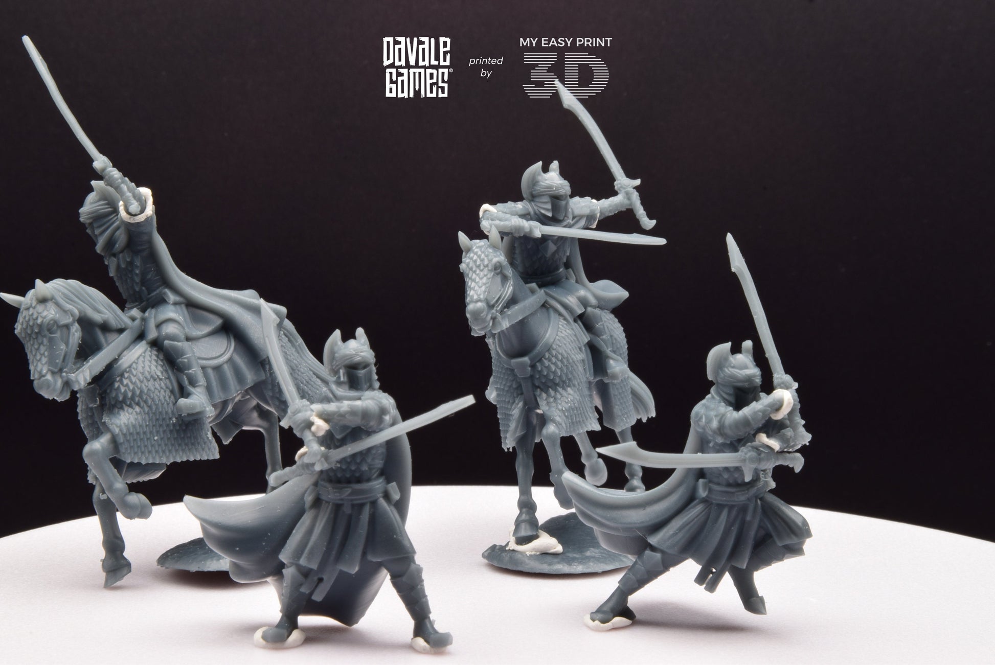 Dragon Army Dragon Guards Mounted and Foot - Davale Games - 3D Printed with high quality resin for LOTR/D&D games