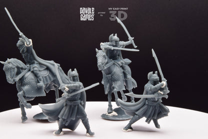 Dragon Army Dragon Guards Mounted and Foot - Davale Games - 3D Printed with high quality resin for LOTR/D&D games