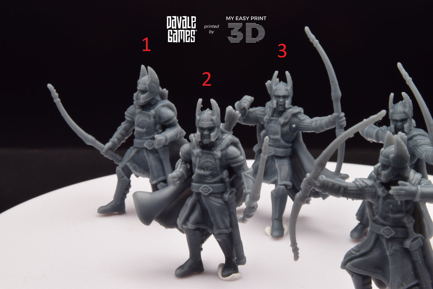 Old High Human Archer - Davale Games - 3D Printed with high quality resin for LOTR/D&D games