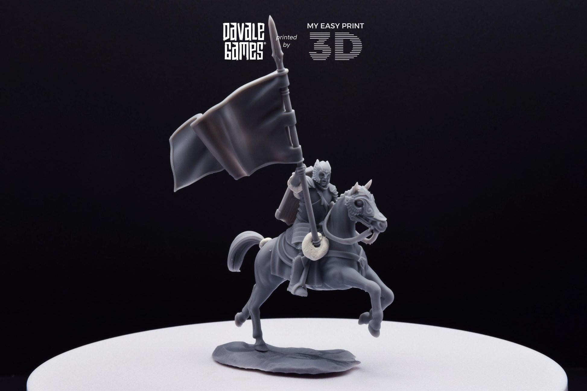 Grey Castle Banner - Mounted - Davale Games - 3D Printed with high quality resin for LOTR/D&D games