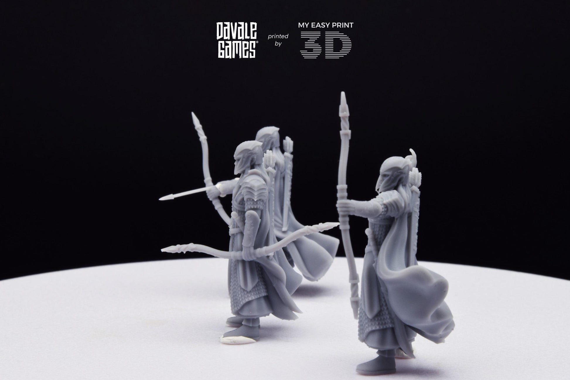 Wood Elf Archers - Davale Games - 3D Printed with high quality resin for LOTR/D&D games