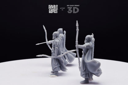 Wood Elf Archers - Davale Games - 3D Printed with high quality resin for LOTR/D&D games