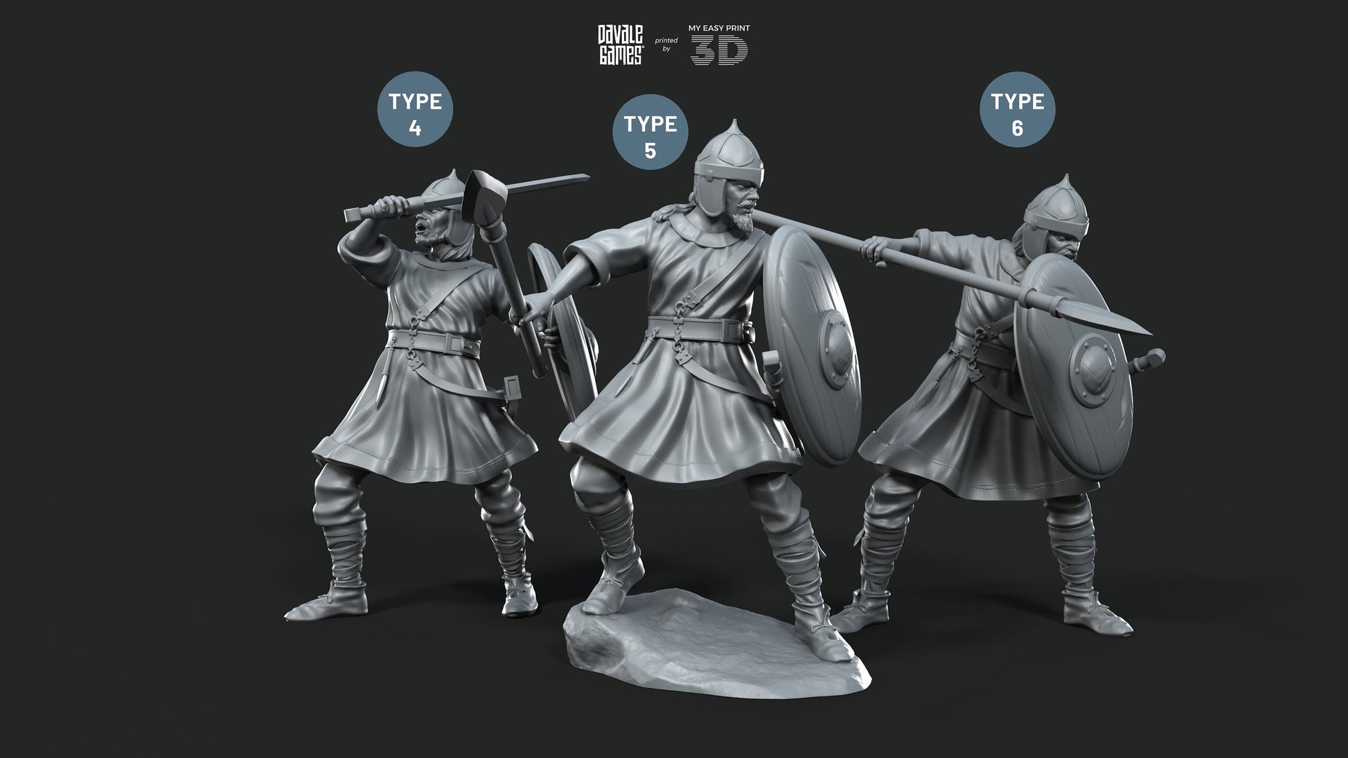 Visigoths on foot - Davale Games - Historical games - 3D Printed with high quality resin
