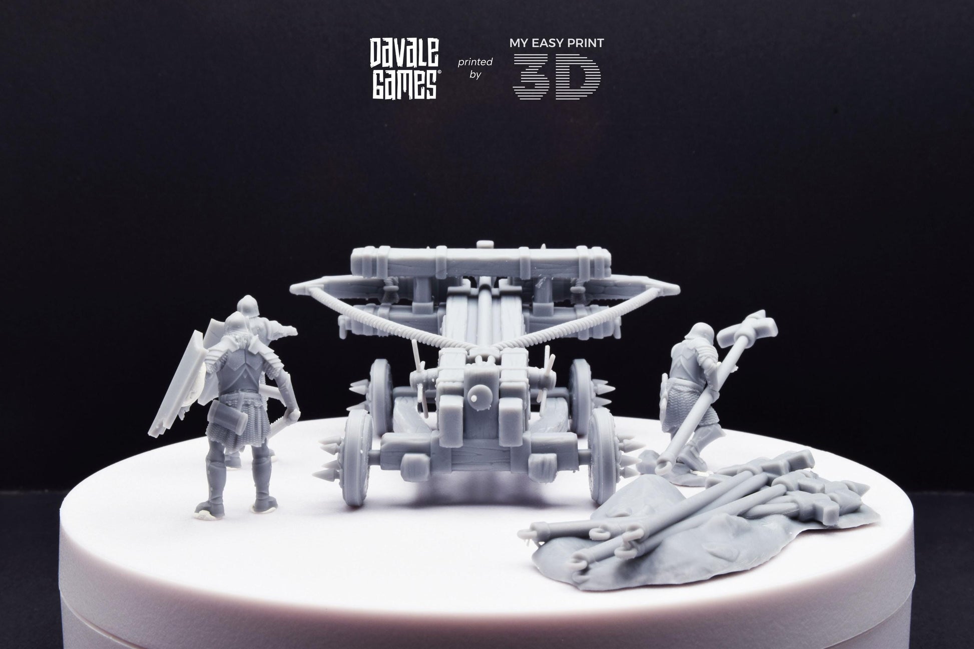 Blood-Handed Balista With Three Orcs - Davale Games - 3D Printed with high quality resin for LOTR/D&D games