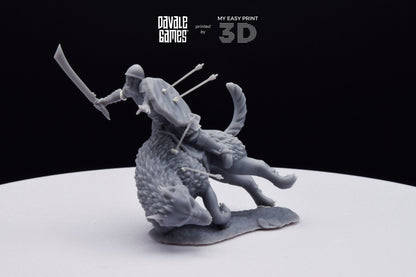 Death Warg Rider - Mounted - Davale Games - 3D Printed with high quality resin for LOTR/D&D games