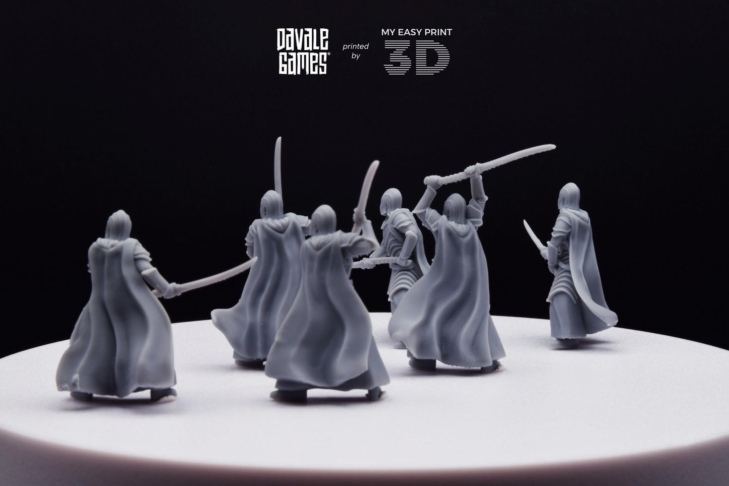 Bloody Warrior Elves Swordmen (Crests included) - Davale Games - 3D Printed with high quality resin for LOTR/D&D games