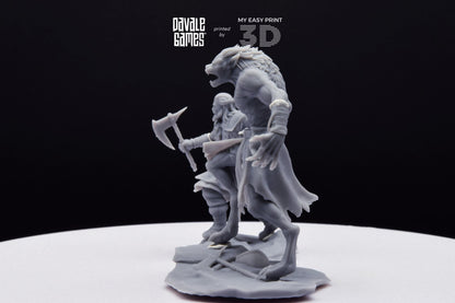 Ragnar, Halfwolf - Human and Wolf form (ODIN) - Davale Games - Mythological games - 3D Printed with high quality resin