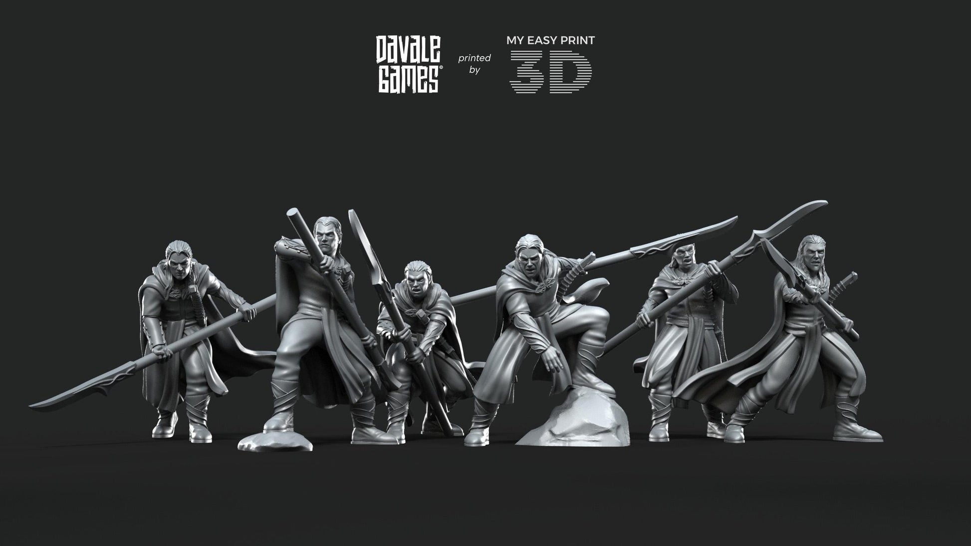 Forest Guardians Spearmen - Galanthir Elves - Davale Games - 3D Printed with high quality resin for LOTR/D&D games