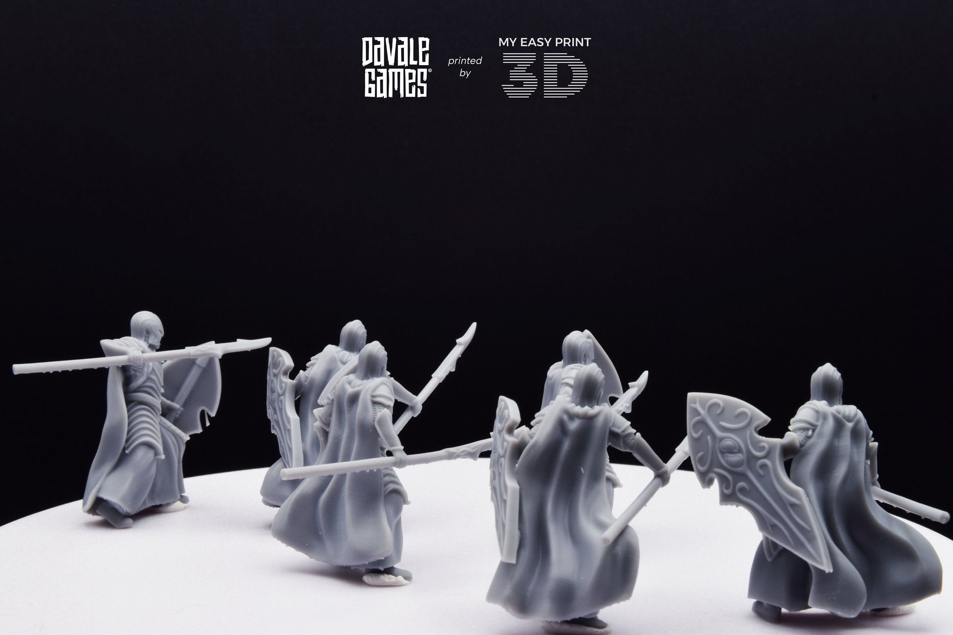 Bloody Elf with Spear and Shield - Davale Games - 3D Printed with high quality resin for LOTR/D&D games