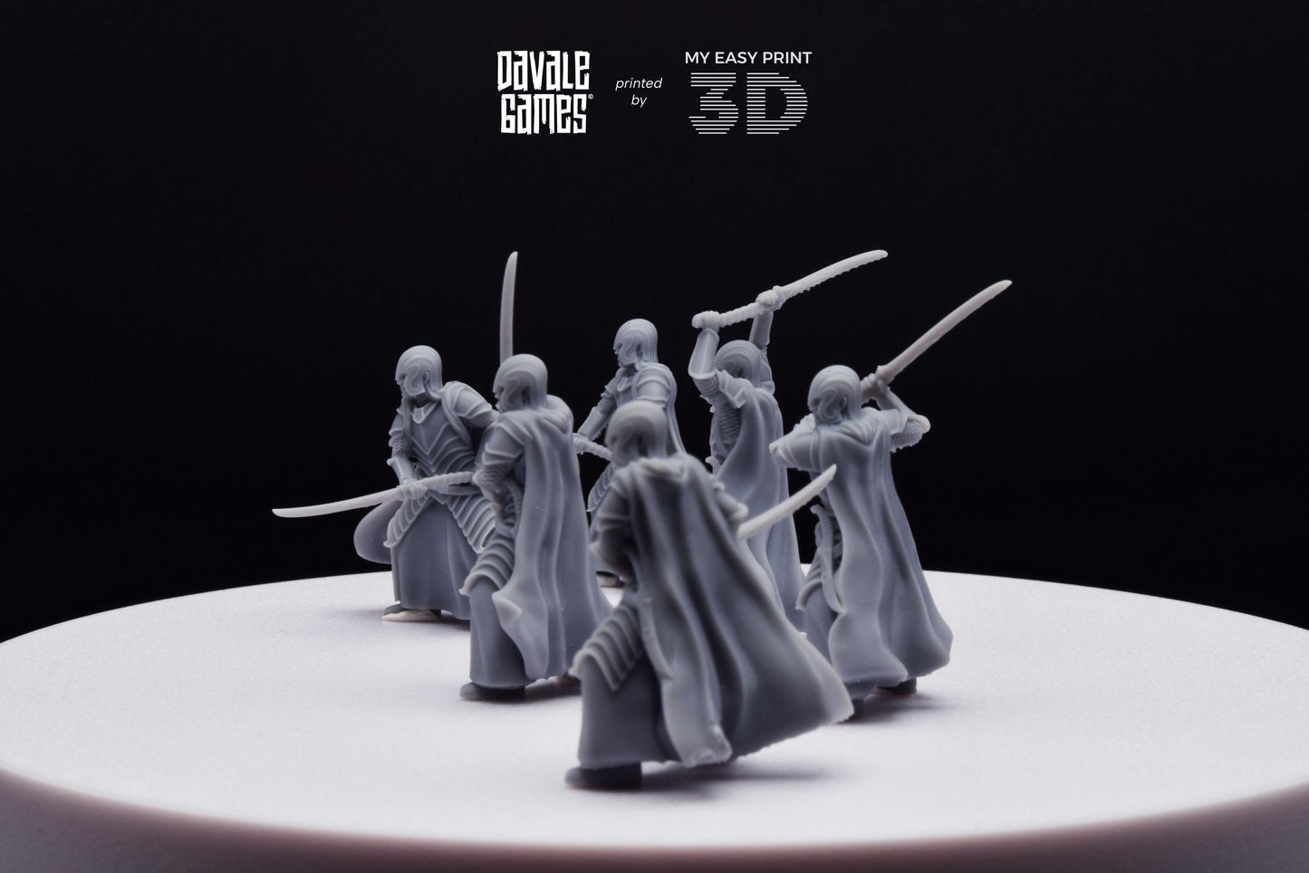 Bloody Warrior Elves Swordmen (Crests included) - Davale Games - 3D Printed with high quality resin for LOTR/D&D games