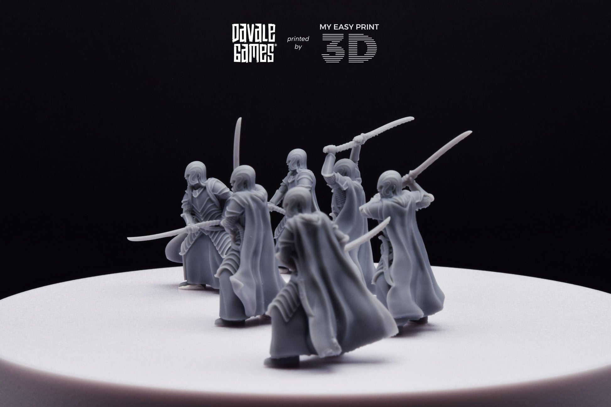 Bloody Warrior Elves Swordmen (Crests included) - Davale Games - 3D Printed with high quality resin for LOTR/D&D games