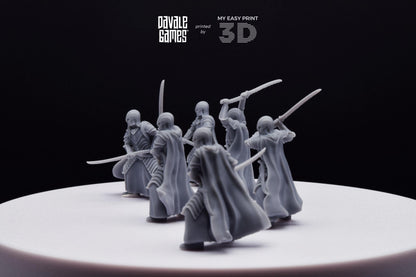 Bloody Warrior Elves Swordmen (Crests included) - Davale Games - 3D Printed with high quality resin for LOTR/D&D games