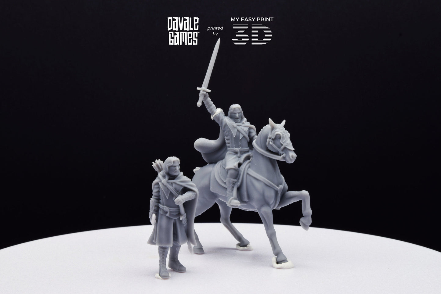 Captain of the Grey Castle - Foot and Mounted - Davale Games - 3D Printed with high quality resin for LOTR/D&D games