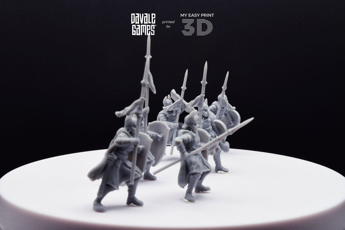 Old High Human Warriors Spearmen - Davale Games - 3D Printed with high quality resin for LOTR/D&D games