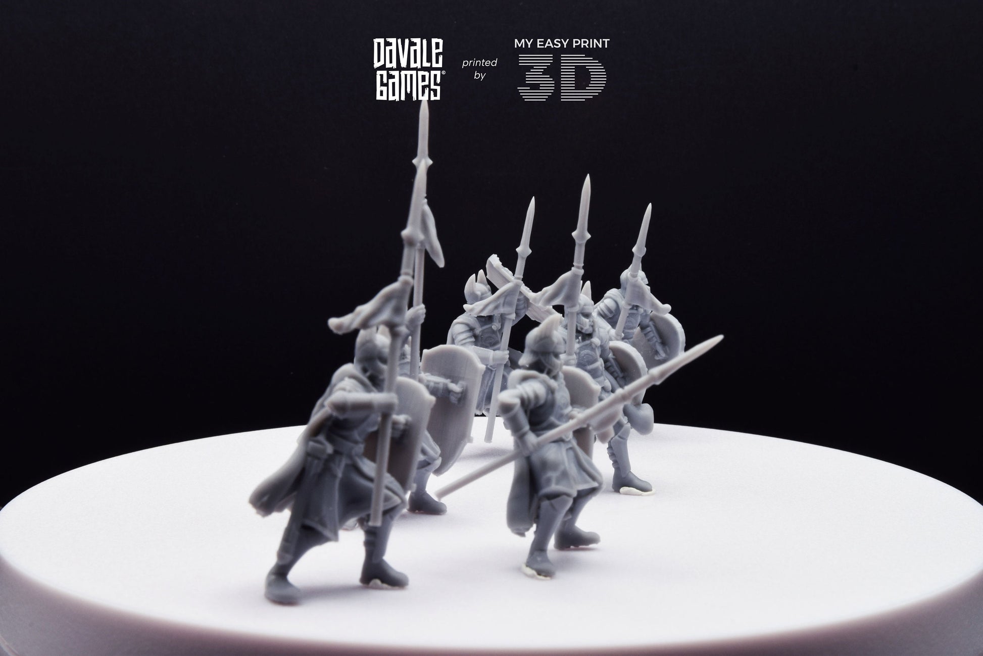 Old High Human Warriors Spearmen - Davale Games - 3D Printed with high quality resin for LOTR/D&D games