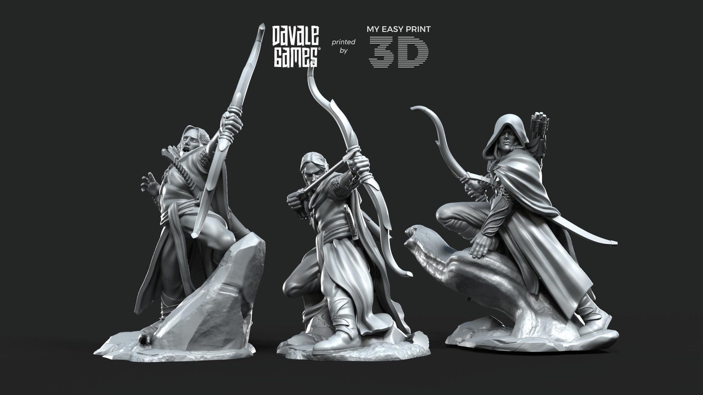 Galanthir Elves Forest Guardians with Bow - Davale Games - 3D Printed with high quality resin for LOTR/D&D games