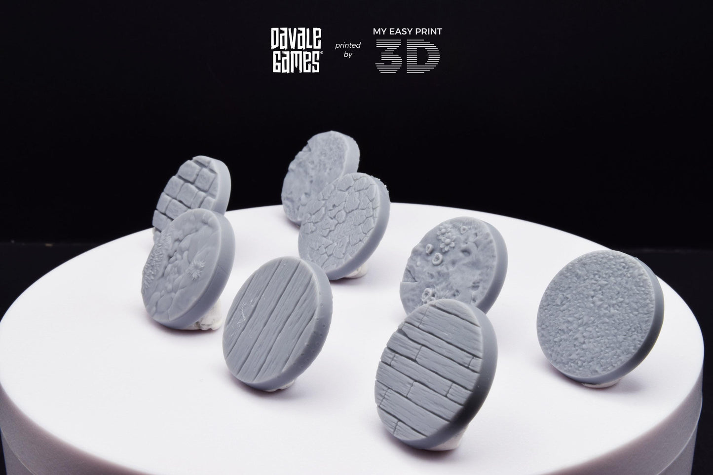 Bases 25 mm - Davale Games - 3D Printed with high quality resin for LOTR/D&D games