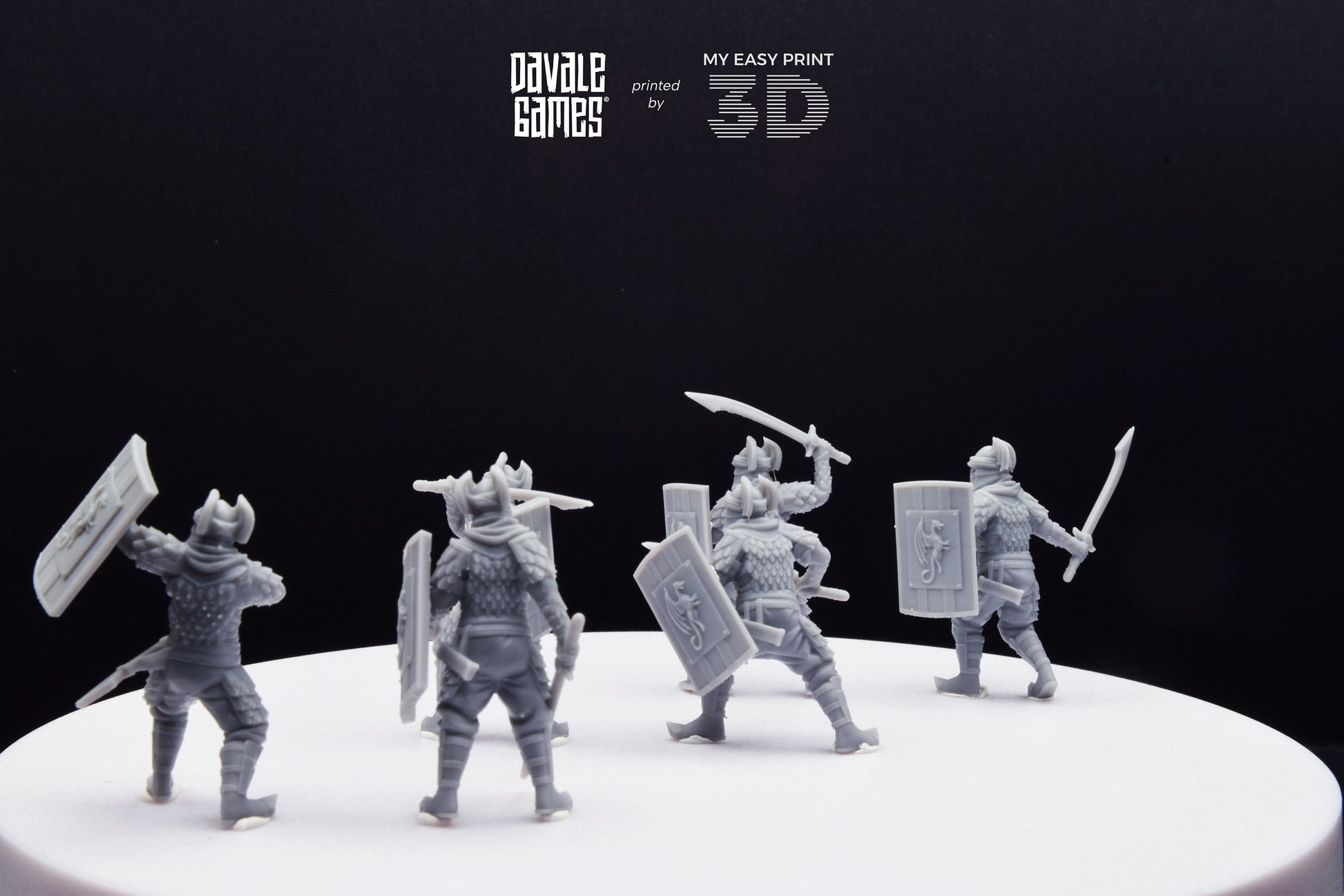 Dragon Army Regular Warrior with Sword and Shield - Davale Games - 3D Printed with high quality resin for LOTR/D&D games