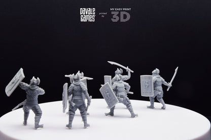 Dragon Army Regular Warrior with Sword and Shield - Davale Games - 3D Printed with high quality resin for LOTR/D&D games