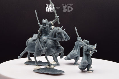 Dragon Army Dragon Guards Mounted and Foot - Davale Games - 3D Printed with high quality resin for LOTR/D&D games